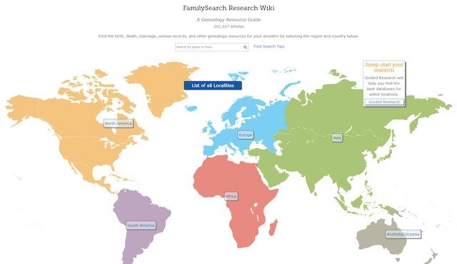 Exploring FamilySearch.org's Research Wiki – Fra Noi
